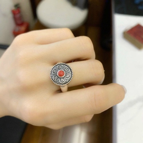 Tibetan Om Mani Padme Hum Peace Rotatable Ring