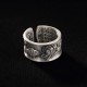 999 Sterling Silver Koi Lotus Heart Sutra Ring