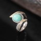 925 Silver Turquoise Feather Protection Ring