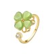 Cat's Eye Clover Zircon Love Rotatable Ring Cat's Eye Clover Zircon Love Rotatable Ring