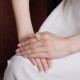925 Silver Plated Gold Rose Hetian Jade Happiness Ring