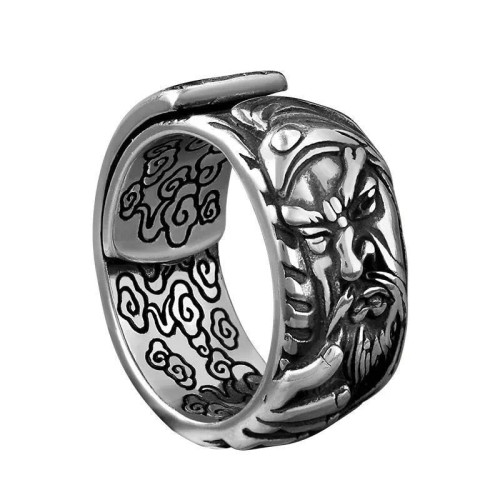 Guan Gong Auspicious Clouds Amulet Wealth Ring Guan Gong Auspicious Clouds Amulet Wealth Ring