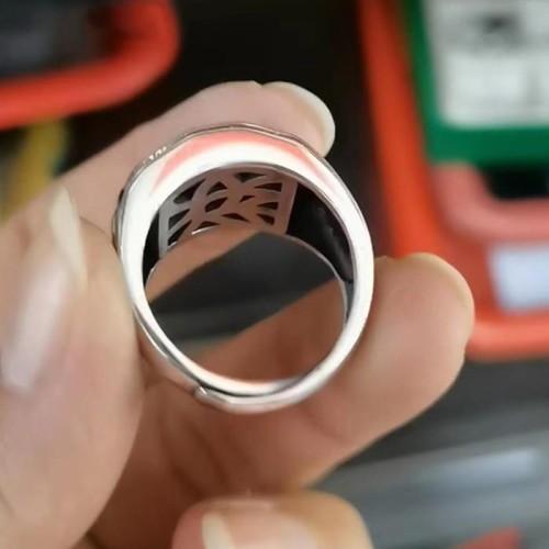 925 Silver Sanskrit Protection Adjustable Ring