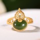 Gourd Cyan Jade Copper Coin Luck Ring Gourd Cyan Jade Copper Coin Luck Ring
