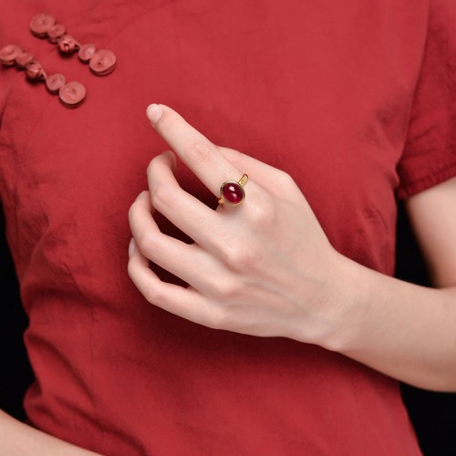 Sterling Silver Red Corundum Courage Ring Sterling Silver Red Corundum Courage Ring