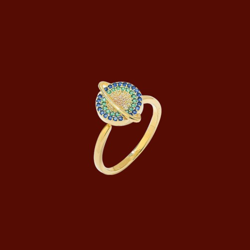 Zircon Copper Wealth Rotatable Ring Zircon Copper Wealth Rotatable Ring