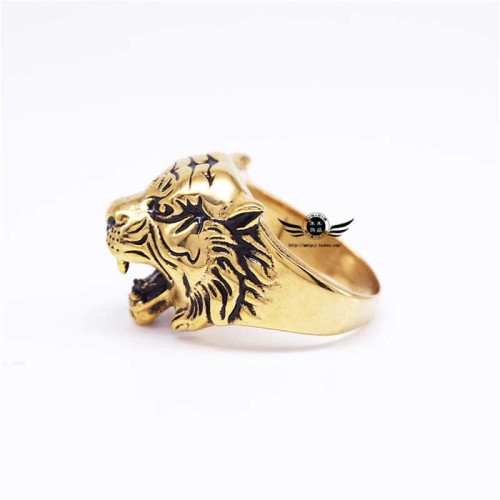 Men's Tiger Head Titanium Steel Punk Rock Ring Men's Tiger Head Titanium Steel Punk Rock Ring