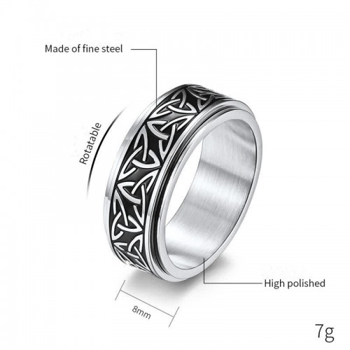 Triangle Knot Titanium Steel Calm Ring