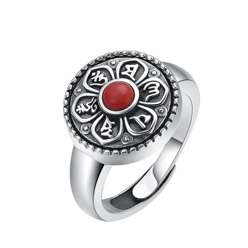 Tibetan Om Mani Padme Hum Peace Rotatable Ring