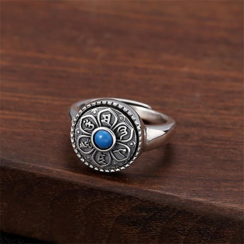 Tibetan Om Mani Padme Hum Peace Rotatable Ring