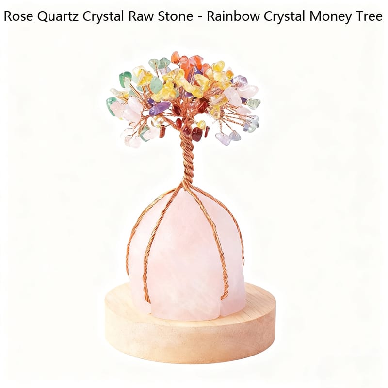 Crystal Money Tree - Natural Quartz Base with Crystals and Healing Stones